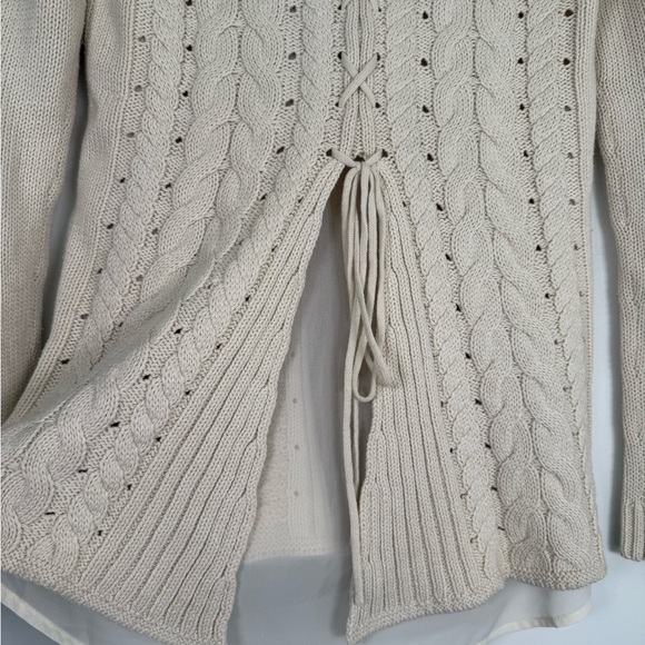 🪩 CAbi Cream Cable Knit Sweater - Picture 4 of 6